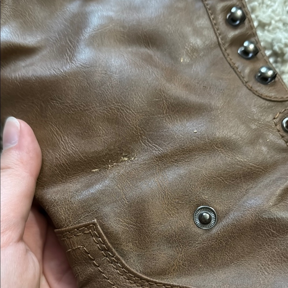 Brown Lace-Up Cottagecore Sherpa Fold Down Combat Ankle Boots - Picture 7 of 11